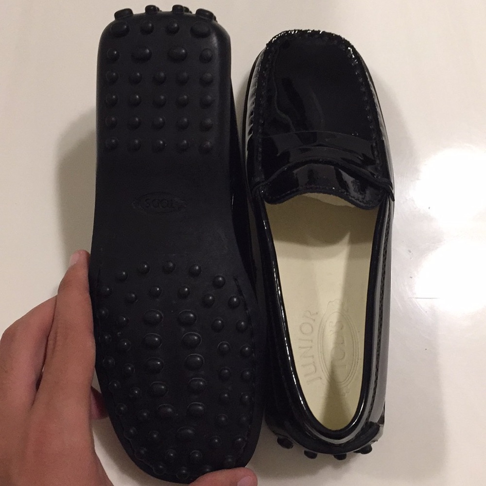 BRAND NEW! Kid's Black Unisex Junior Tod's Loafers - Picture 4 of 6